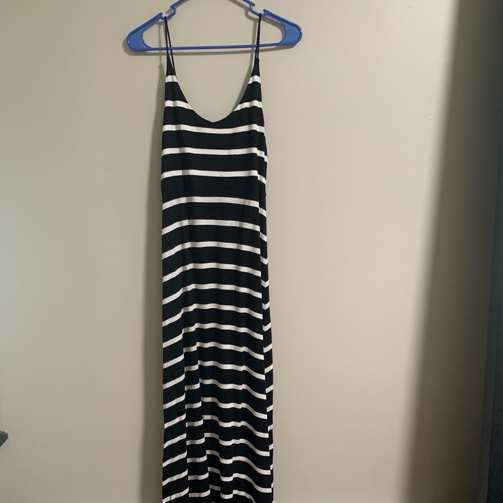 Forever 21 Black and White Striped Maxi Dress